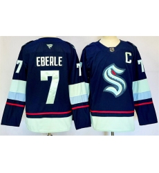 Men Seattle Kraken 7 Jordan Eberle Navy 2024 25 Home Stitched Hockey Jersey