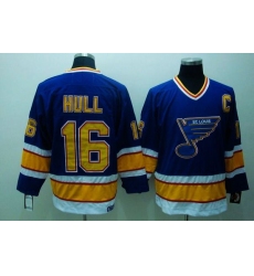 Blues #16 Brett Hull Stitched Blue CCM Throwback NHL Jersey