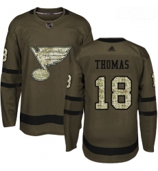 Blues #18 Robert Thomas Green Salute to Service Stitched Hockey Jersey
