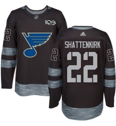 Blues #22 Kevin Shattenkirk Black 1917 2017 100th Anniversary Stitched NHL Jersey