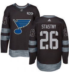 Blues #26 Paul Stastny Black 1917 2017 100th Anniversary Stitched NHL Jersey
