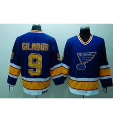 Blues #9 Doug Gilmour Stitched Blue CCM Throwback NHL Jersey