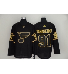 Blues 91 Vladimir Tarasenko Black Gold Adidas Jersey