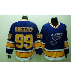 Blues #99 Wayne Gretzky Stitched Blue CCM Throwback NHL Jersey