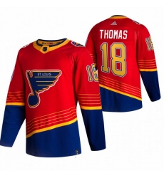 Men St  Louis Blues 18 Robert Thomas Red Adidas 2020 21 Reverse Retro Alternate NHL Jersey