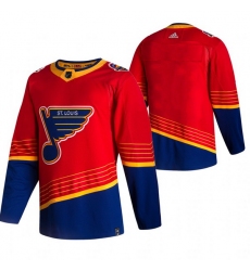 Men St  Louis Blues Blank Red Adidas 2020 21 Reverse Retro Alternate NHL Jersey
