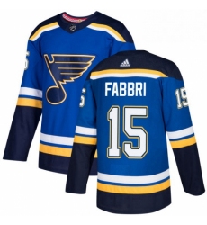 Mens Adidas St Louis Blues 15 Robby Fabbri Authentic Royal Blue Home NHL Jersey 