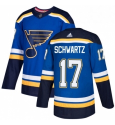 Mens Adidas St Louis Blues 17 Jaden Schwartz Authentic Royal Blue Home NHL Jersey 