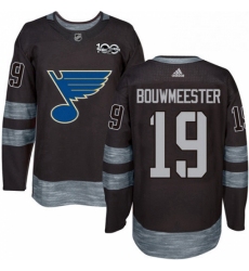 Mens Adidas St Louis Blues 19 Jay Bouwmeester Authentic Black 1917 2017 100th Anniversary NHL Jersey 