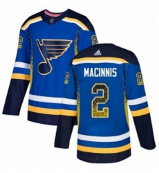 Mens Adidas St Louis Blues 2 Al Macinnis Authentic Blue Drift Fashion NHL Jersey 