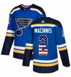 Mens Adidas St Louis Blues 2 Al Macinnis Authentic Blue USA Flag Fashion NHL Jersey 