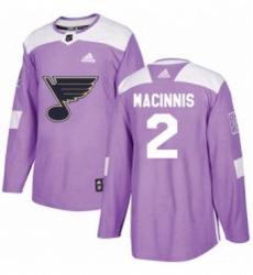Mens Adidas St Louis Blues 2 Al Macinnis Authentic Purple Fights Cancer Practice NHL Jersey 
