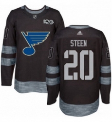 Mens Adidas St Louis Blues 20 Alexander Steen Authentic Black 1917 2017 100th Anniversary NHL Jersey 