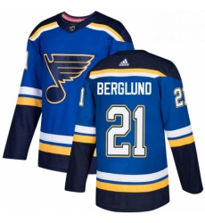 Mens Adidas St Louis Blues 21 Patrik Berglund Authentic Royal Blue Home NHL Jersey 