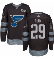 Mens Adidas St Louis Blues 29 Vince Dunn Authentic Black 1917 2017 100th Anniversary NHL Jersey 