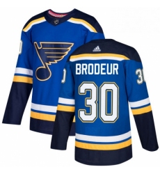 Mens Adidas St Louis Blues 30 Martin Brodeur Authentic Royal Blue Home NHL Jersey 