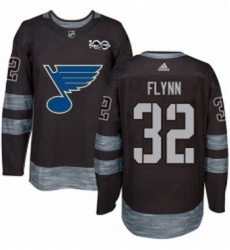 Mens Adidas St Louis Blues 32 Brian Flynn Authentic Black 1917 2017 100th Anniversary NHL Jersey 