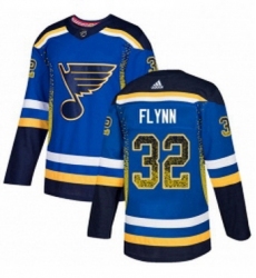 Mens Adidas St Louis Blues 32 Brian Flynn Authentic Blue Drift Fashion NHL Jersey 