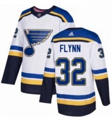 Mens Adidas St Louis Blues 32 Brian Flynn Authentic White Away NHL Jersey 