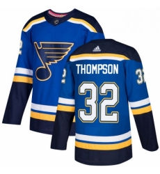 Mens Adidas St Louis Blues 32 Tage Thompson Authentic Royal Blue Home NHL Jersey 