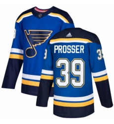Mens Adidas St Louis Blues 39 Nate Prosser Authentic Royal Blue Home NHL Jersey 