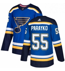 Mens Adidas St Louis Blues 55 Colton Parayko Authentic Royal Blue Home NHL Jersey 