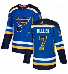 Mens Adidas St Louis Blues 7 Joe Mullen Authentic Blue Drift Fashion NHL Jersey 