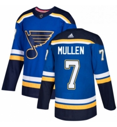 Mens Adidas St Louis Blues 7 Joe Mullen Authentic Royal Blue Home NHL Jersey 