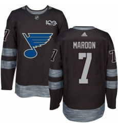 Mens Adidas St Louis Blues 7 Patrick Maroon Authentic Black 1917 2017 100th Anniversary NHL Jersey 