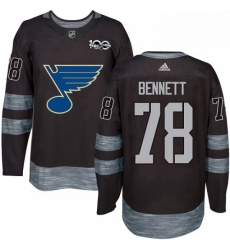 Mens Adidas St Louis Blues 78 Beau Bennett Authentic Black 1917 2017 100th Anniversary NHL Jersey 