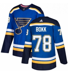 Mens Adidas St Louis Blues 78 Dominik Bokk Authentic Royal Blue Home NHL Jersey 