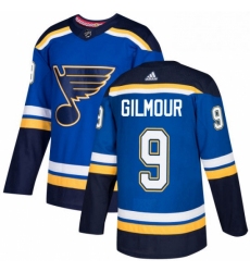 Mens Adidas St Louis Blues 9 Doug Gilmour Authentic Royal Blue Home NHL Jersey 