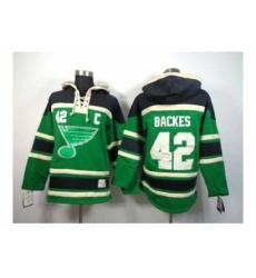 NHL Jerseys St. Louis blues #42 backes green[pullover hooded sweatshirt patch C]