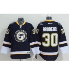 St. Louis Blues #30 Martin Brodeur Navy Blue Third Stitched NHL Jersey