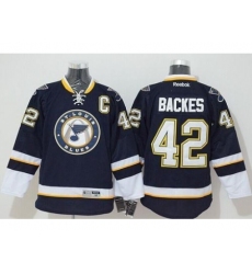 St. Louis Blues #42 David Backes Stitched Blue NHL Jersey