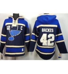 St.Louis Blues 42 David Backes Blue Lace-Up NHL Hoodie