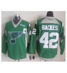 St.Louis Blues #42 David Backes Green Practice Stitched NHL Jersey