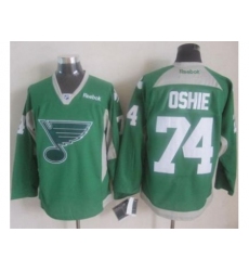 St.Louis Blues #74 T.J Oshie Green Practice Stitched NHL Jersey