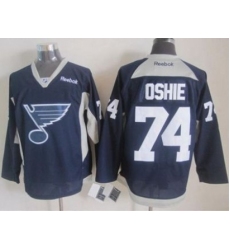 St.Louis Blues #74 T.J Oshie Navy Blue Practice Stitched NHL Jersey