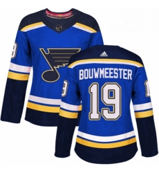 Womens Adidas St Louis Blues 19 Jay Bouwmeester Premier Royal Blue Home NHL Jersey 