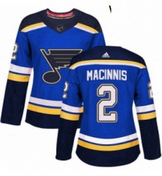 Womens Adidas St Louis Blues 2 Al Macinnis Authentic Royal Blue Home NHL Jersey 