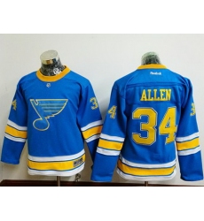 Blues #34 Jake Allen Light Blue 2017 Winter Classic Stitched Youth NHL Jersey