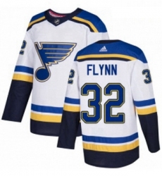 Youth Adidas St Louis Blues 32 Brian Flynn Authentic White Away NHL Jersey 