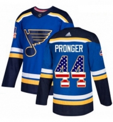 Youth Adidas St Louis Blues 44 Chris Pronger Authentic Blue USA Flag Fashion NHL Jersey 