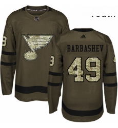 Youth Adidas St Louis Blues 49 Ivan Barbashev Authentic Green Salute to Service NHL Jersey 