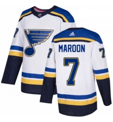 Youth Adidas St Louis Blues 7 Patrick Maroon Authentic White Away NHL Jersey 