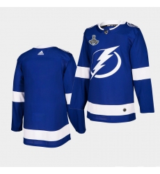 Adidas Lightning Blue Home Authentic 2021 Stanley Cup Champions Jersey