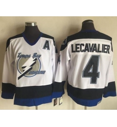 Lightning #4 Vincent Lecavalier White CCM Throwback Stitched NHL Jersey