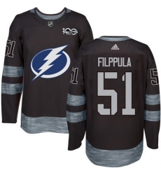 Lightning #51 Valtteri Filppula Black 1917 2017 100th Anniversary Stitched NHL Jersey