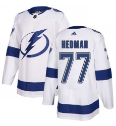 Men Adidas Tampa Bay Lightning 77 Victor Hedman Premier White Home NHL Jersey